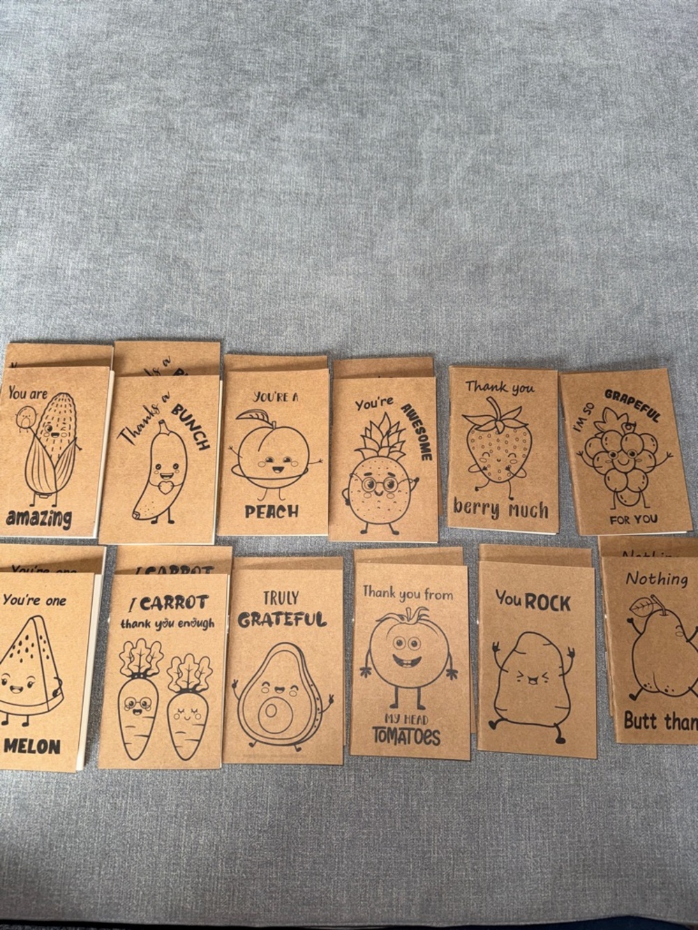 Thank You Fruit & Veggie Themed Note Pads